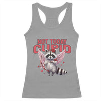 Funny Raccoon Cupid Anti Valentine Racerback Tank Top Not Today Cupid