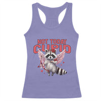 Funny Raccoon Cupid Anti Valentine Racerback Tank Top Not Today Cupid