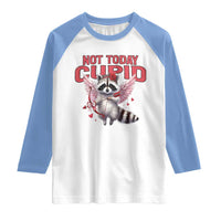 Funny Raccoon Cupid Anti Valentine Raglan Shirt Not Today Cupid