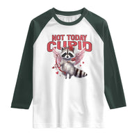 Funny Raccoon Cupid Anti Valentine Raglan Shirt Not Today Cupid