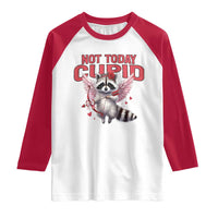 Funny Raccoon Cupid Anti Valentine Raglan Shirt Not Today Cupid