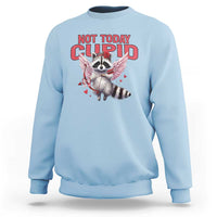Funny Raccoon Cupid Anti Valentine Sweatshirt Not Today Cupid