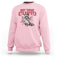 Funny Raccoon Cupid Anti Valentine Sweatshirt Not Today Cupid