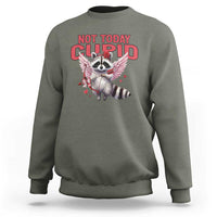 Funny Raccoon Cupid Anti Valentine Sweatshirt Not Today Cupid
