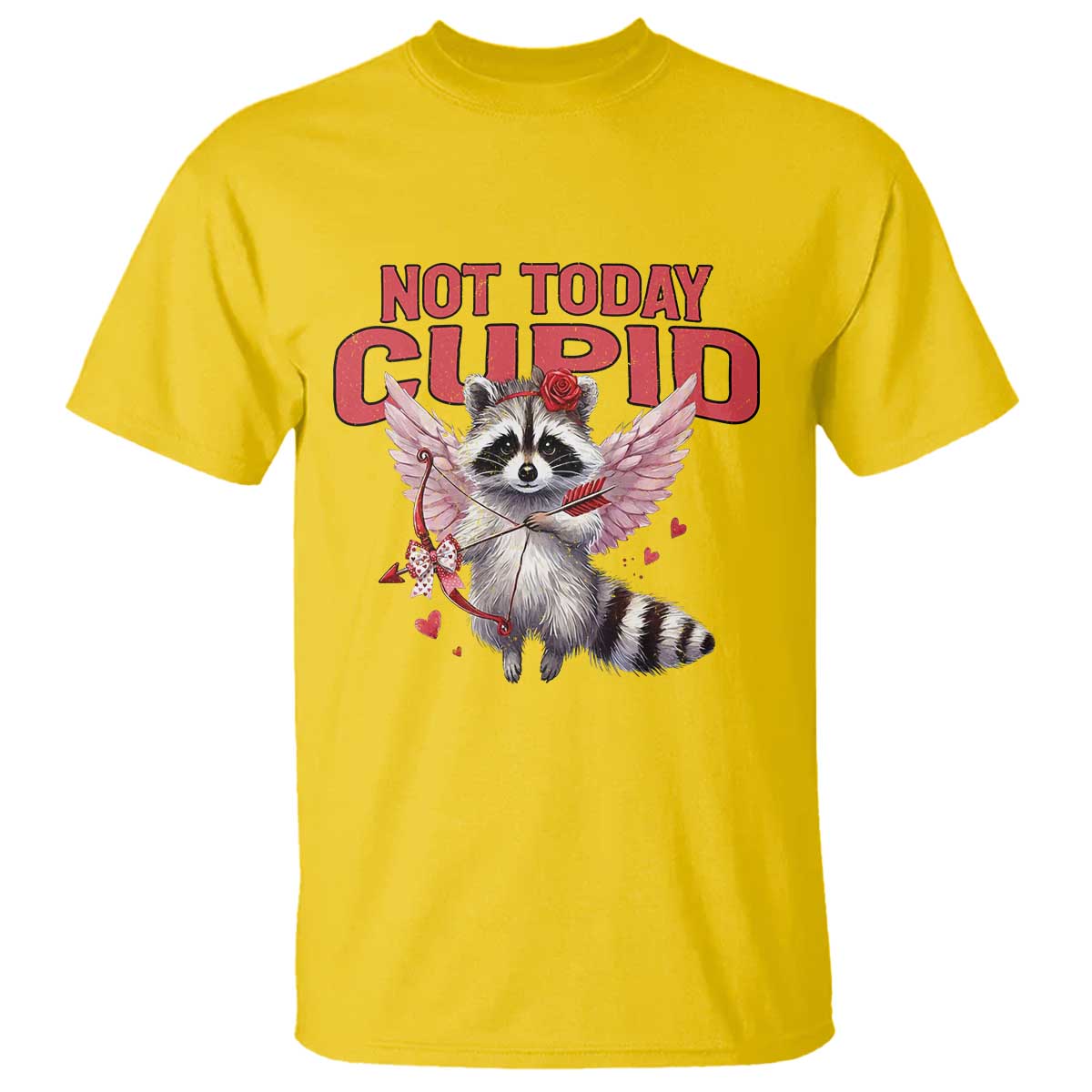 Funny Raccoon Cupid Anti Valentine T Shirt Not Today Cupid