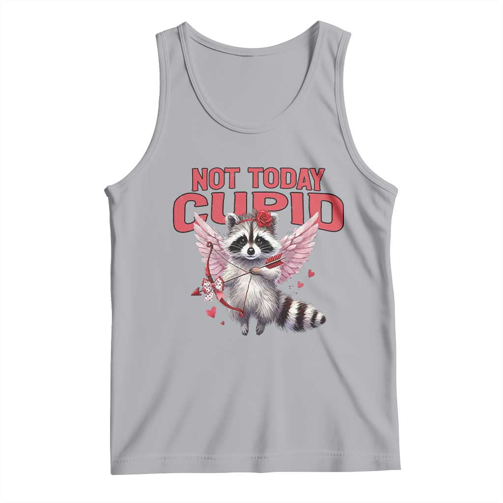 Funny Raccoon Cupid Anti Valentine Tank Top Not Today Cupid