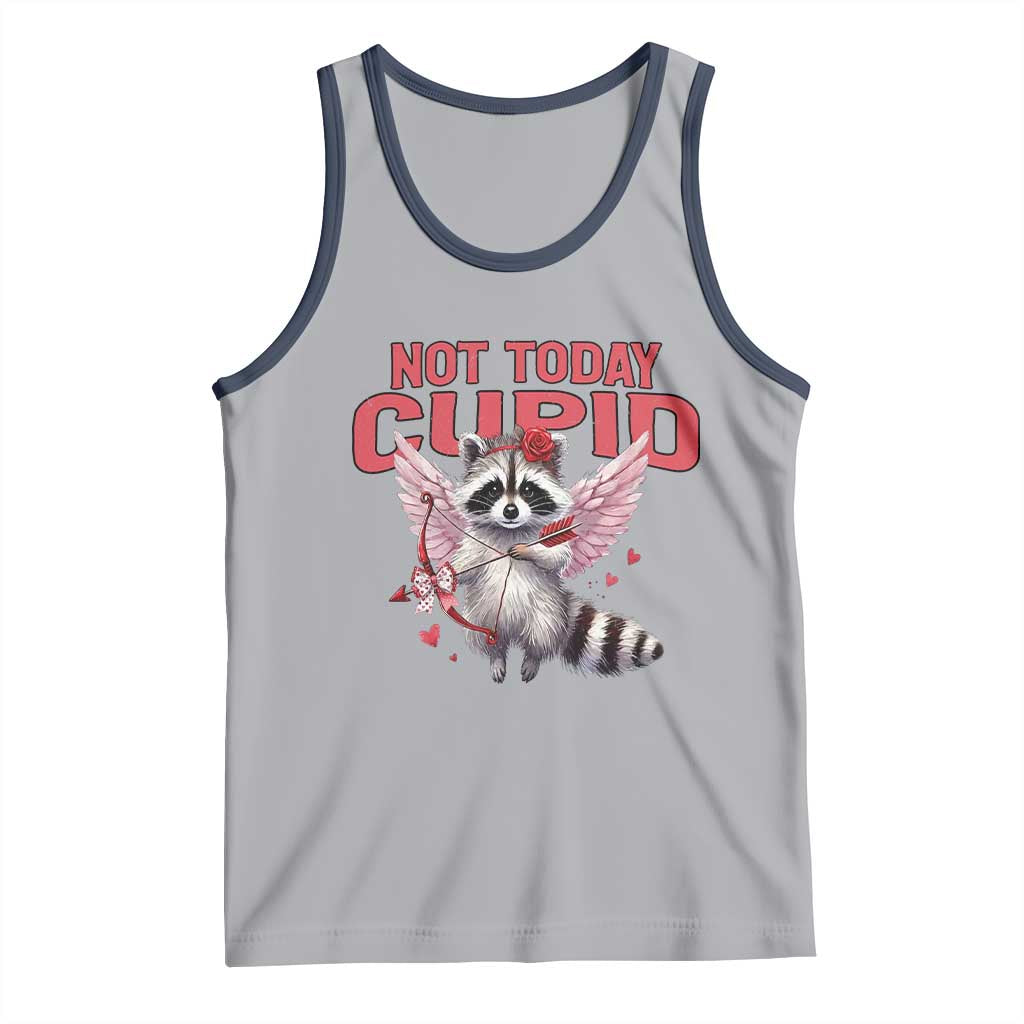 Funny Raccoon Cupid Anti Valentine Tank Top Not Today Cupid