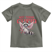 Funny Raccoon Cupid Anti Valentine Toddler T Shirt Not Today Cupid