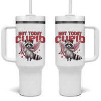 Funny Raccoon Cupid Anti Valentine Tumbler With Handle Not Today Cupid