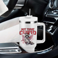 Funny Raccoon Cupid Anti Valentine Tumbler With Handle Not Today Cupid