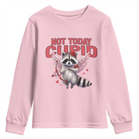 Funny Raccoon Cupid Anti Valentine Youth Sweatshirt Not Today Cupid