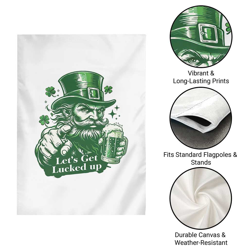 Lets Get Lucked Up Garden Flag St Patricks Day Party Humor