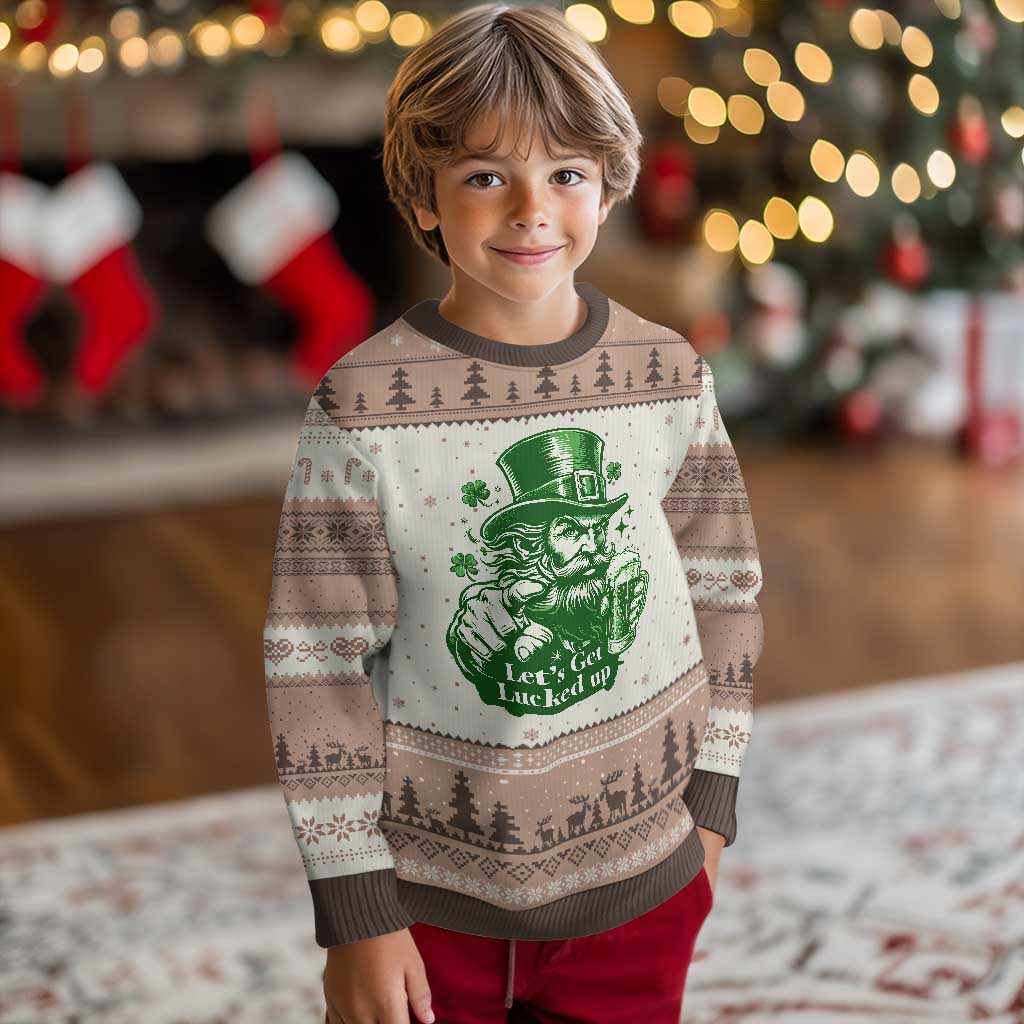Lets Get Lucked Up Ugly Christmas Sweater St Patricks Day Party Humor