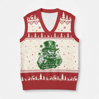 Lets Get Lucked Up V-Neck Knit Sweater Vest St Patricks Day Party Humor