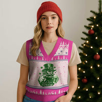 Lets Get Lucked Up V-Neck Knit Sweater Vest St Patricks Day Party Humor
