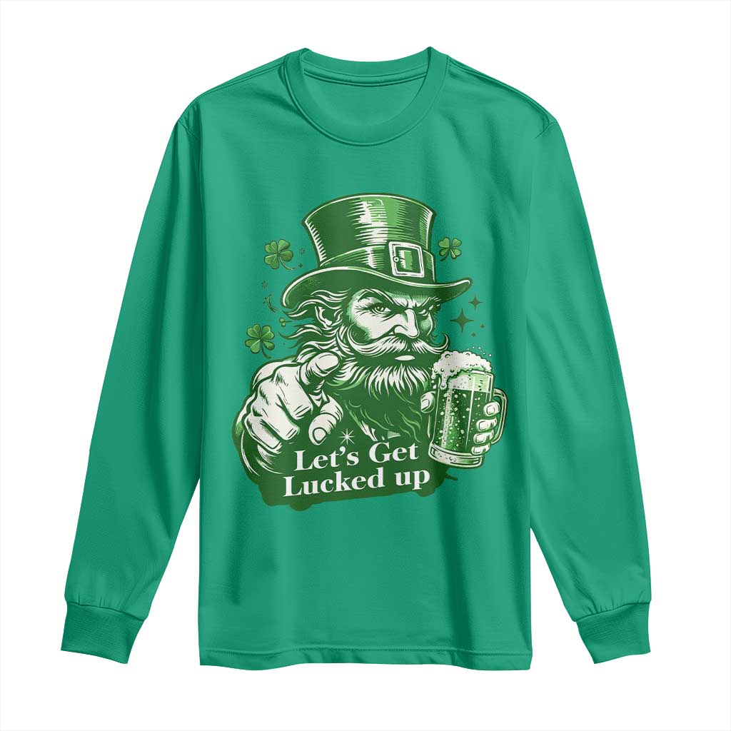 Lets Get Lucked Up Long Sleeve Shirt St Patricks Day Party Humor