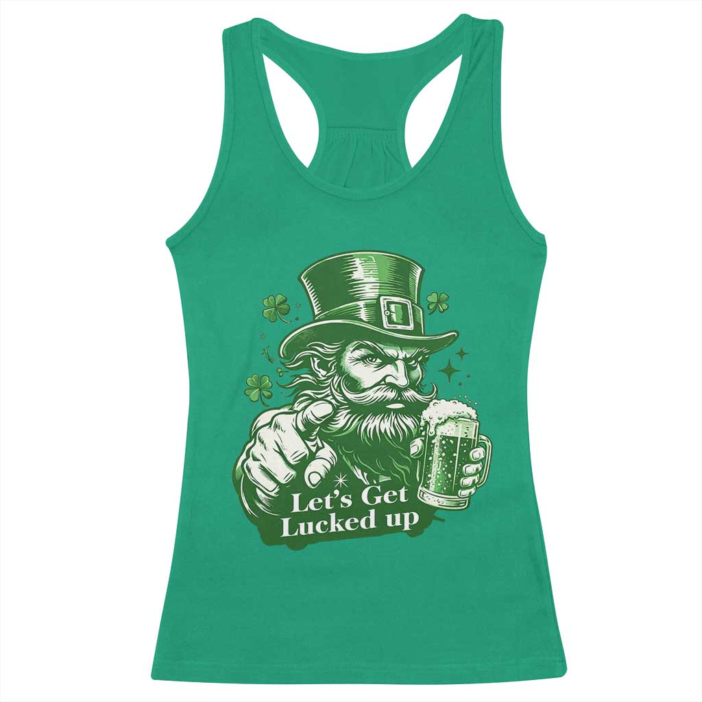 Lets Get Lucked Up Racerback Tank Top St Patricks Day Party Humor