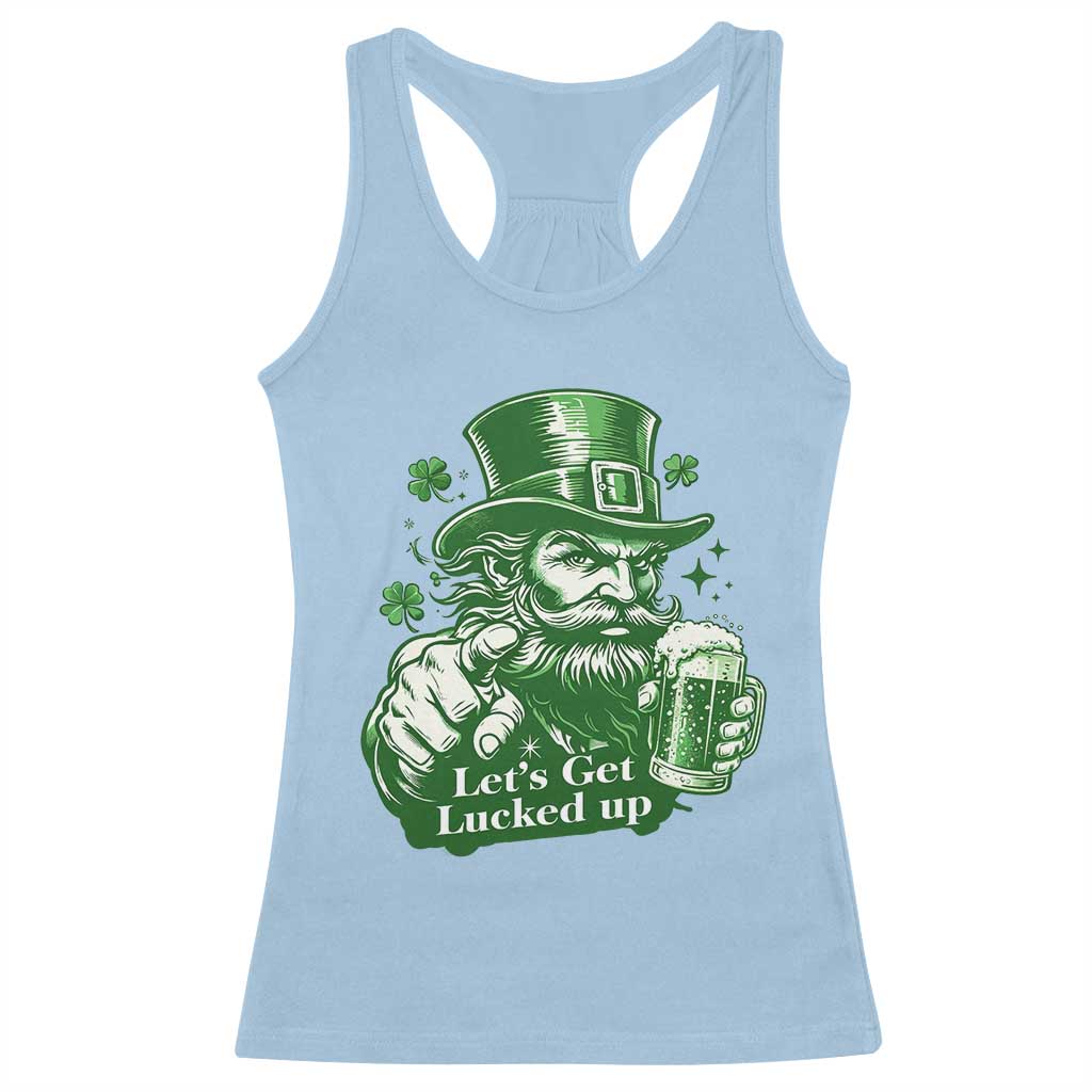 Lets Get Lucked Up Racerback Tank Top St Patricks Day Party Humor