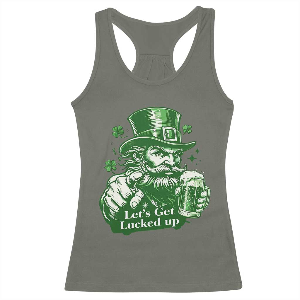 Lets Get Lucked Up Racerback Tank Top St Patricks Day Party Humor