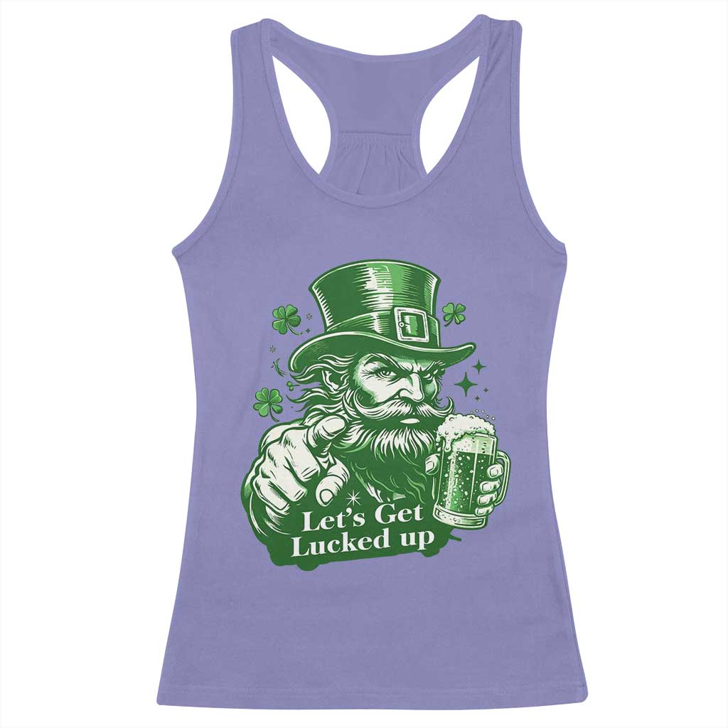 Lets Get Lucked Up Racerback Tank Top St Patricks Day Party Humor