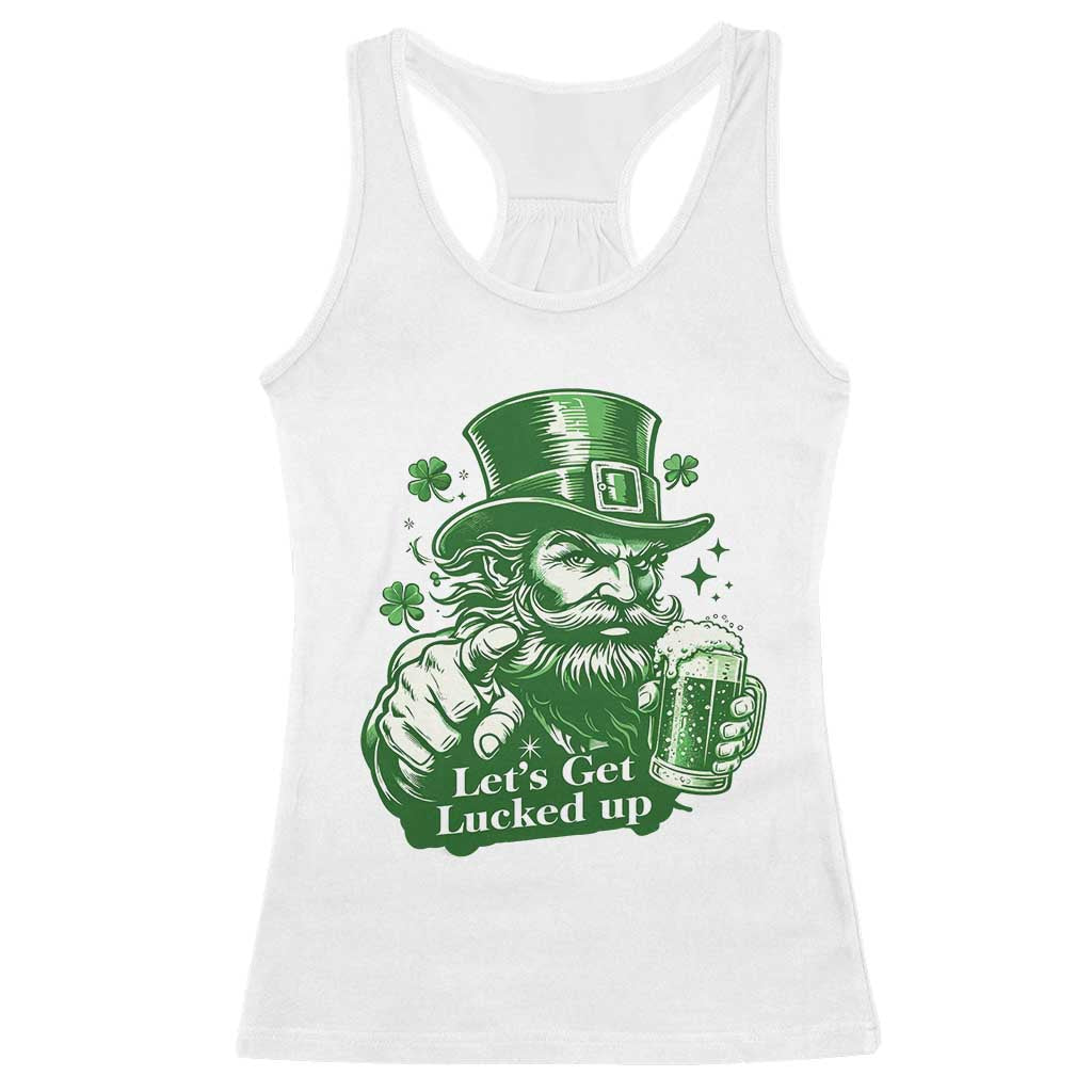 Lets Get Lucked Up Racerback Tank Top St Patricks Day Party Humor
