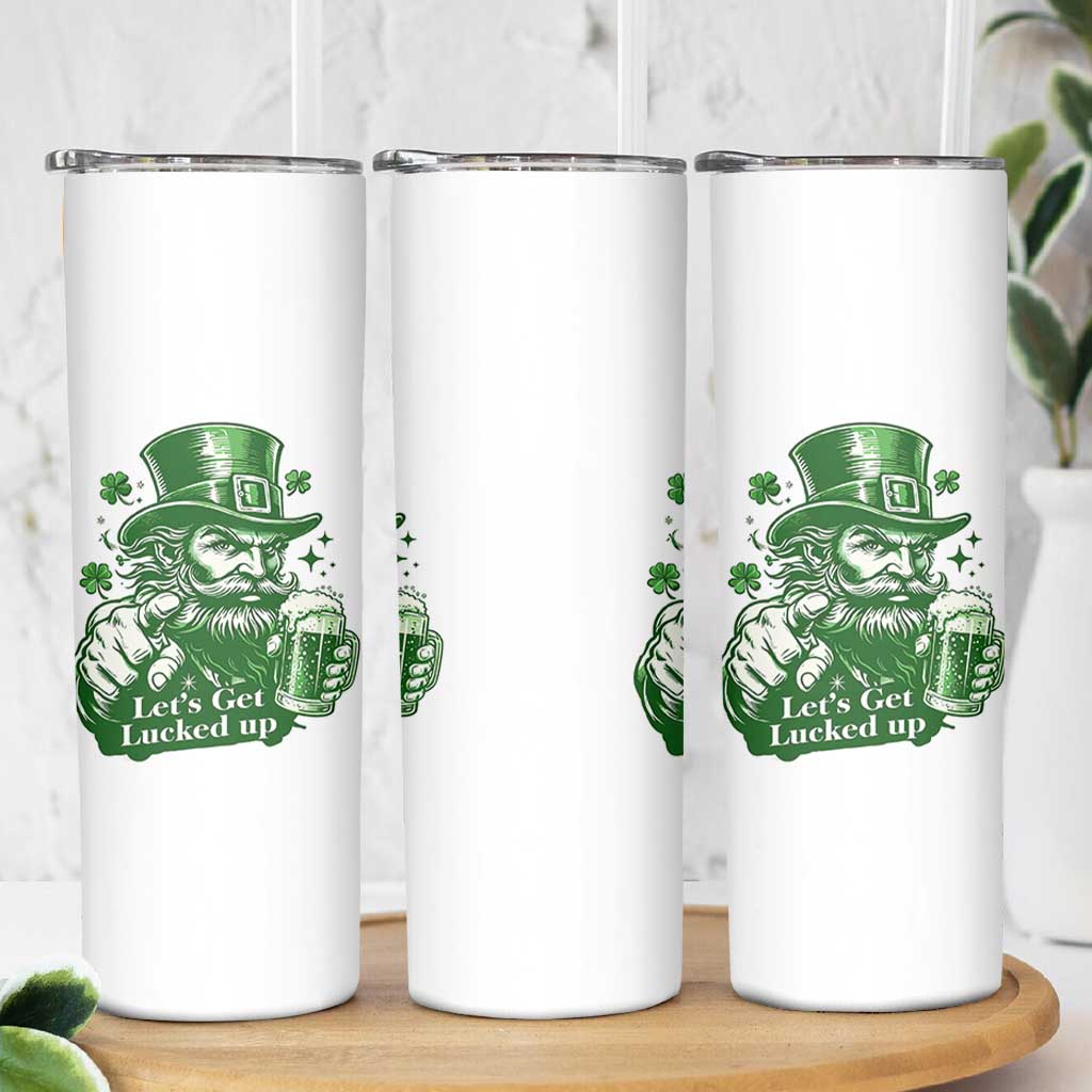 Lets Get Lucked Up Skinny Tumbler St Patricks Day Party Humor