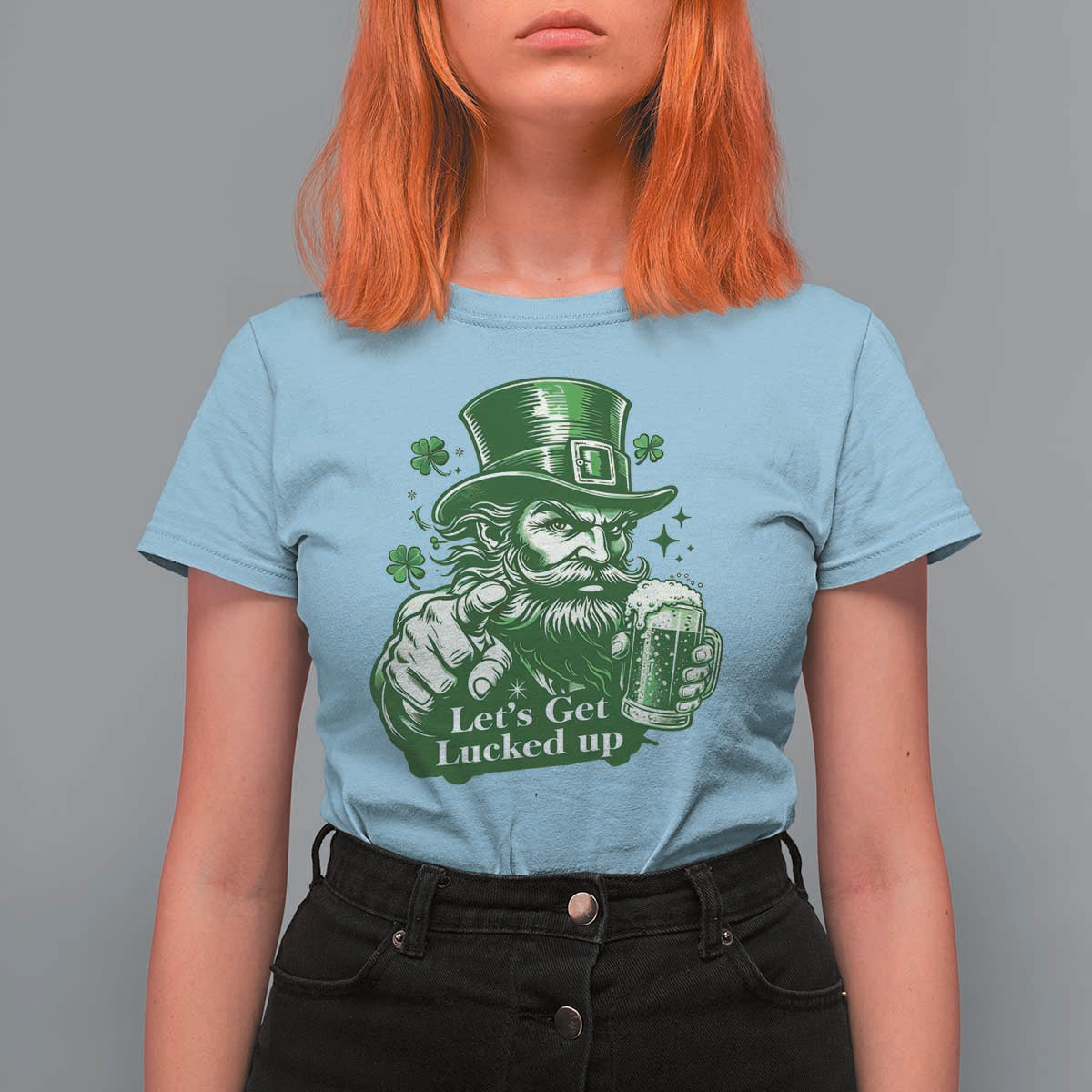 Lets Get Lucked Up T Shirt For Women St Patricks Day Party Humor