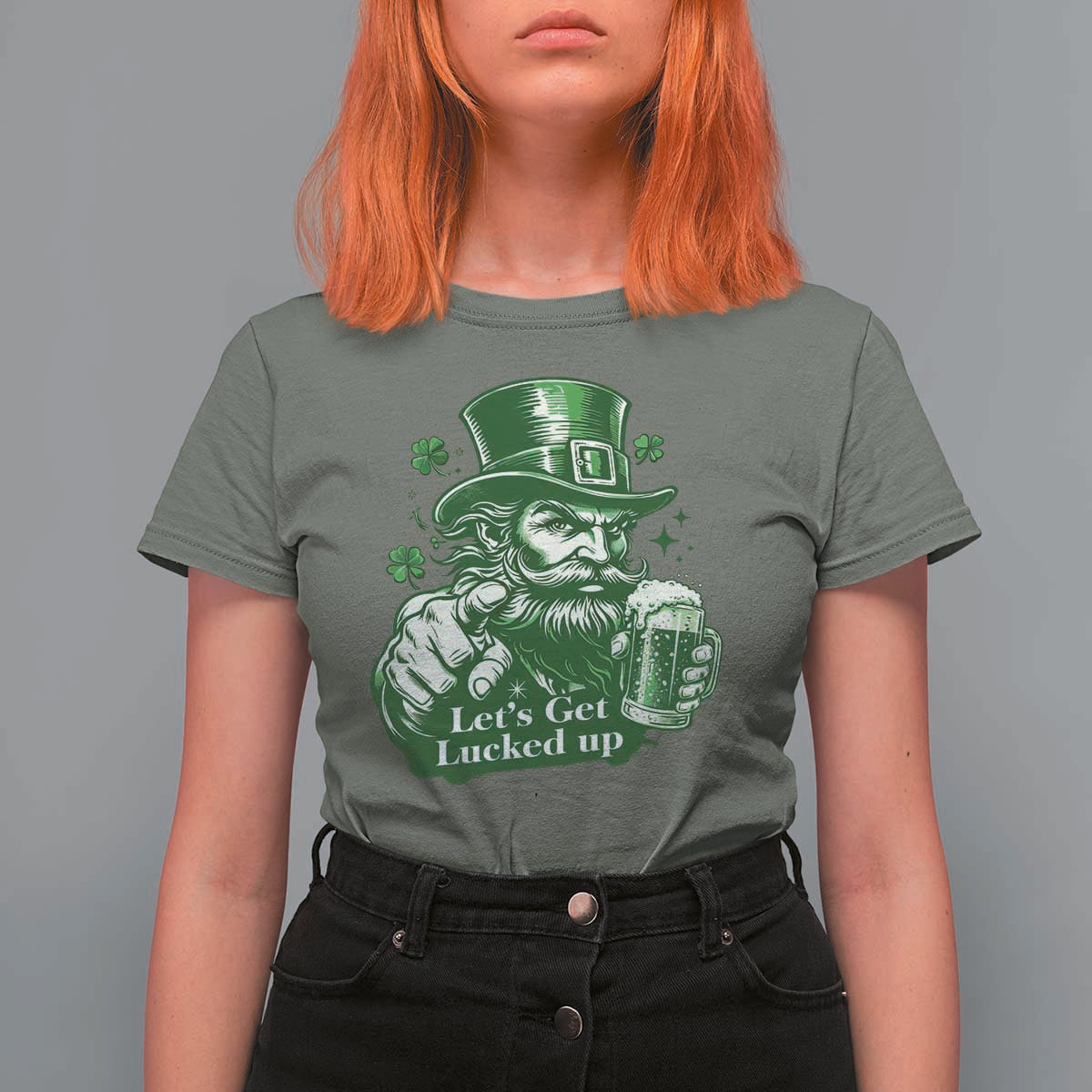 Lets Get Lucked Up T Shirt For Women St Patricks Day Party Humor