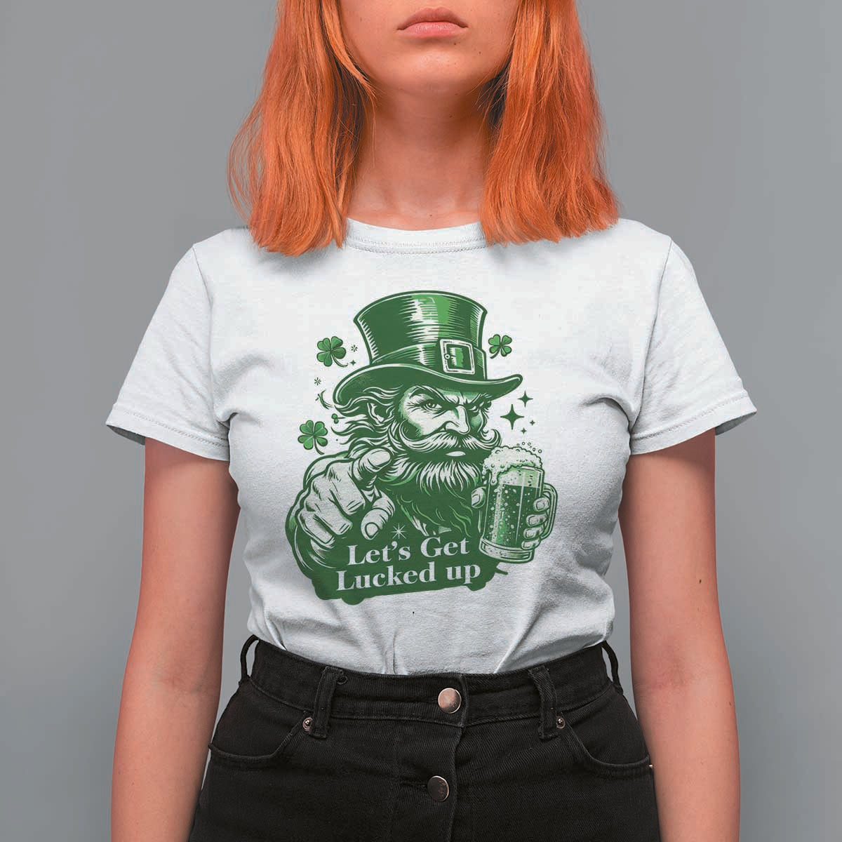Lets Get Lucked Up T Shirt For Women St Patricks Day Party Humor