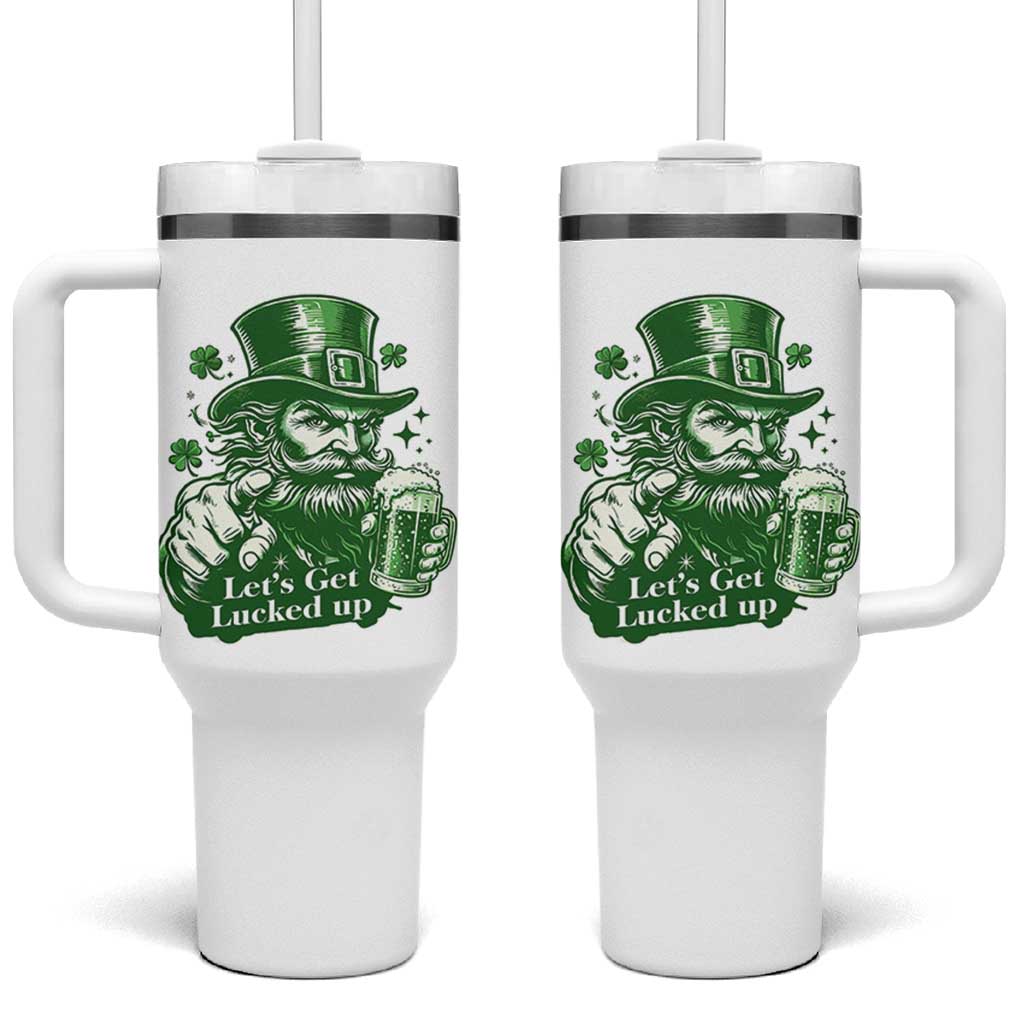 Lets Get Lucked Up Tumbler With Handle St Patricks Day Party Humor