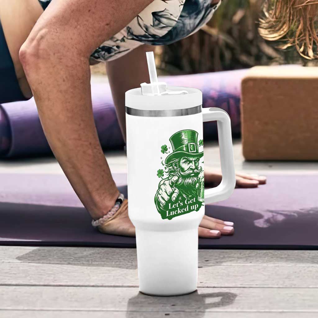 Lets Get Lucked Up Tumbler With Handle St Patricks Day Party Humor