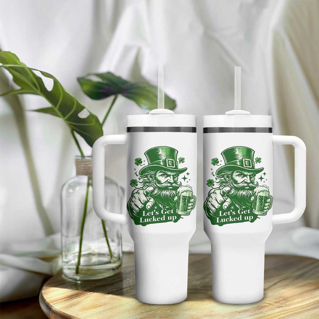 Lets Get Lucked Up Tumbler With Handle St Patricks Day Party Humor