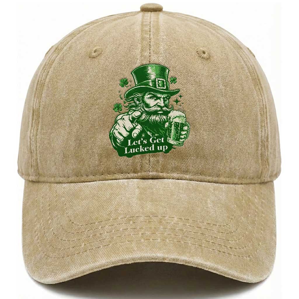 Lets Get Lucked Up Washed Cotton Baseball Cap St Patricks Day Party Humor