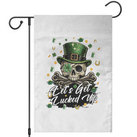 Lets Get Lucked Up Garden Flag Lucky Skeleton St Patricks Day