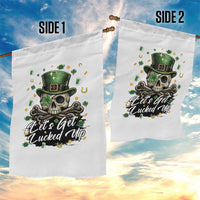 Lets Get Lucked Up Garden Flag Lucky Skeleton St Patricks Day
