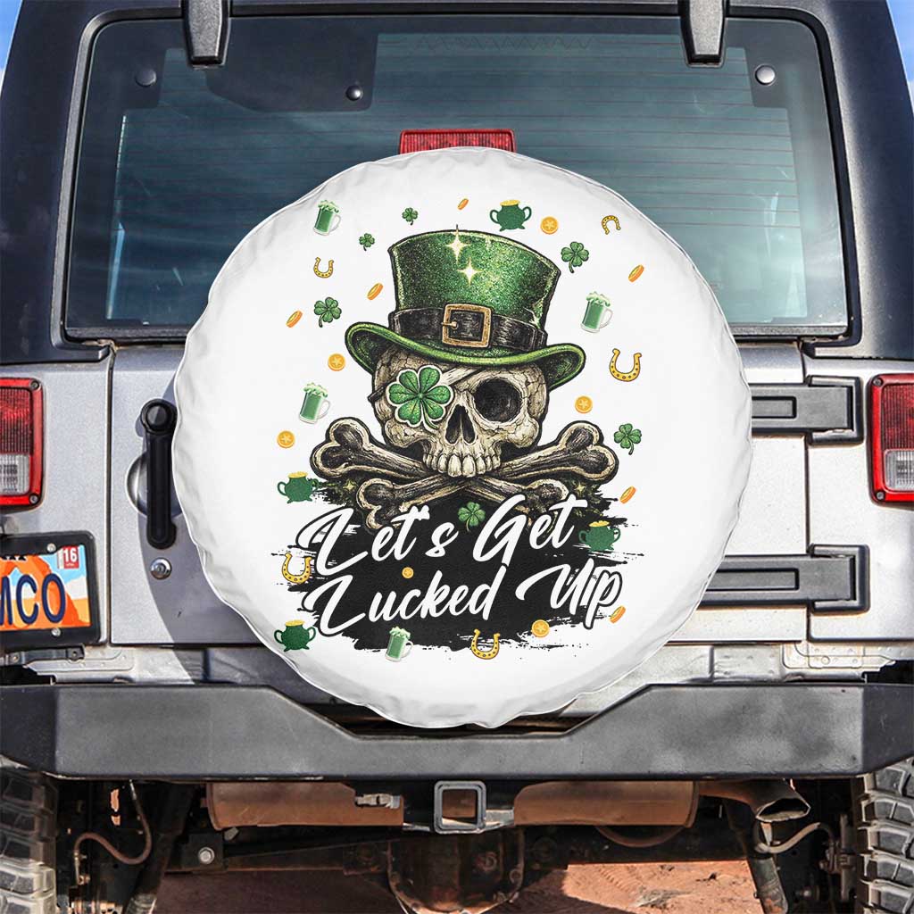 Lets Get Lucked Up Spare Tire Cover Lucky Skeleton St Patricks Day
