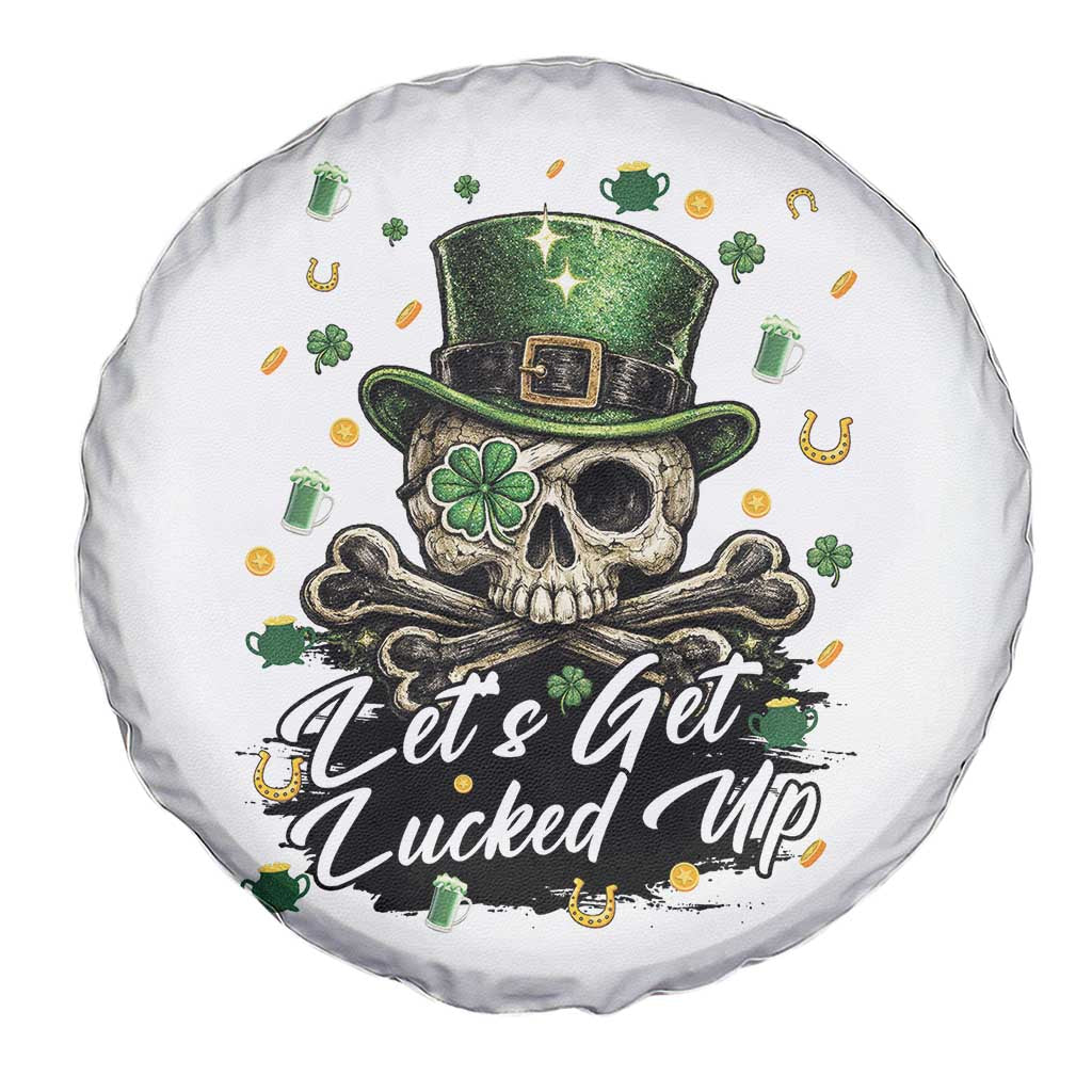 Lets Get Lucked Up Spare Tire Cover Lucky Skeleton St Patricks Day