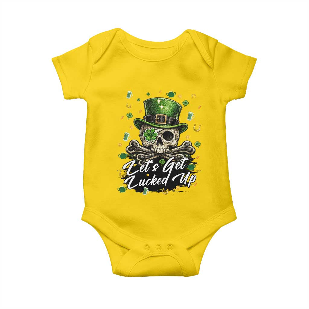 Lets Get Lucked Up Baby Onesie Lucky Skeleton St Patricks Day