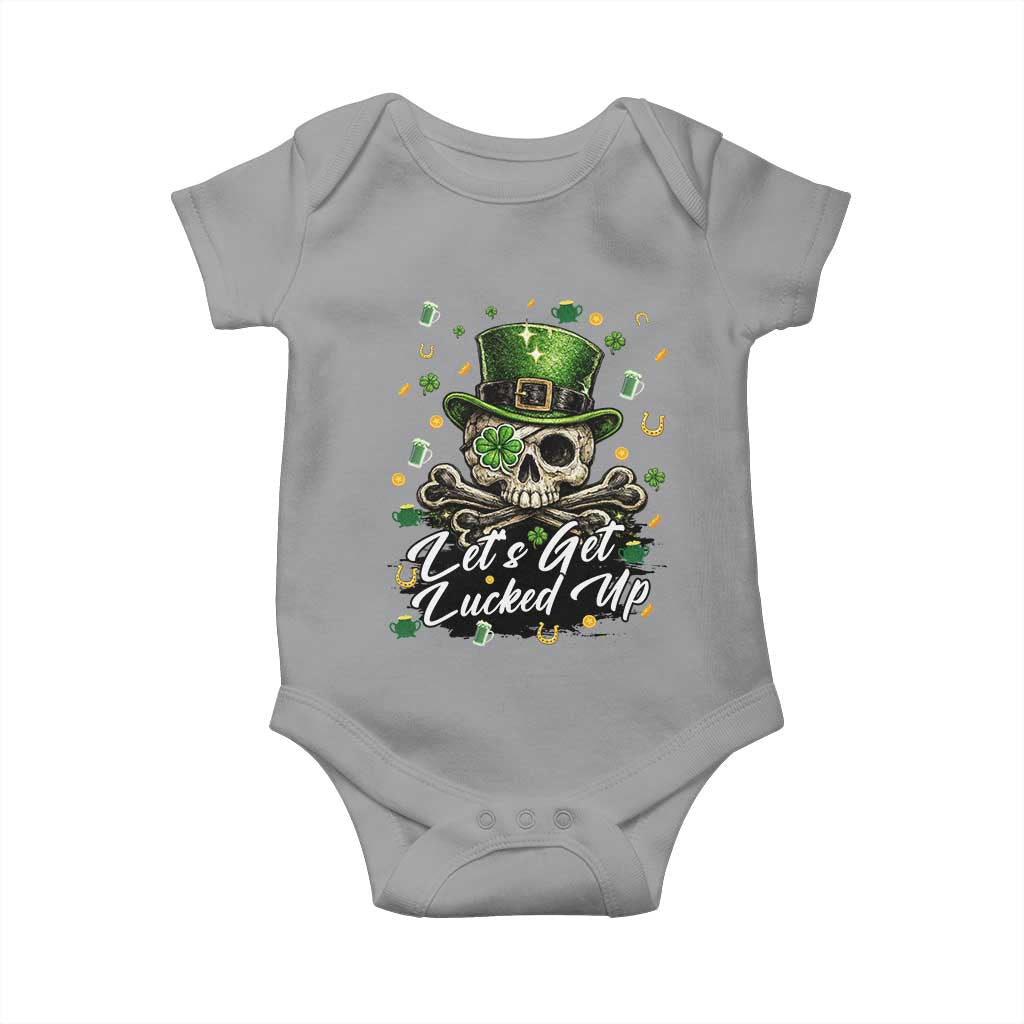 Lets Get Lucked Up Baby Onesie Lucky Skeleton St Patricks Day