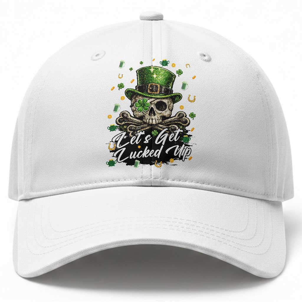 Lets Get Lucked Up Baseball Cap Lucky Skeleton St Patricks Day