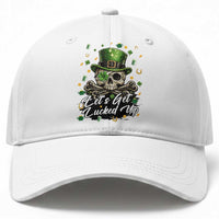 Lets Get Lucked Up Baseball Cap Lucky Skeleton St Patricks Day