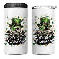 Lets Get Lucked Up 4 in 1 Can Cooler Tumbler Lucky Skeleton St Patricks Day