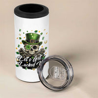 Lets Get Lucked Up 4 in 1 Can Cooler Tumbler Lucky Skeleton St Patricks Day