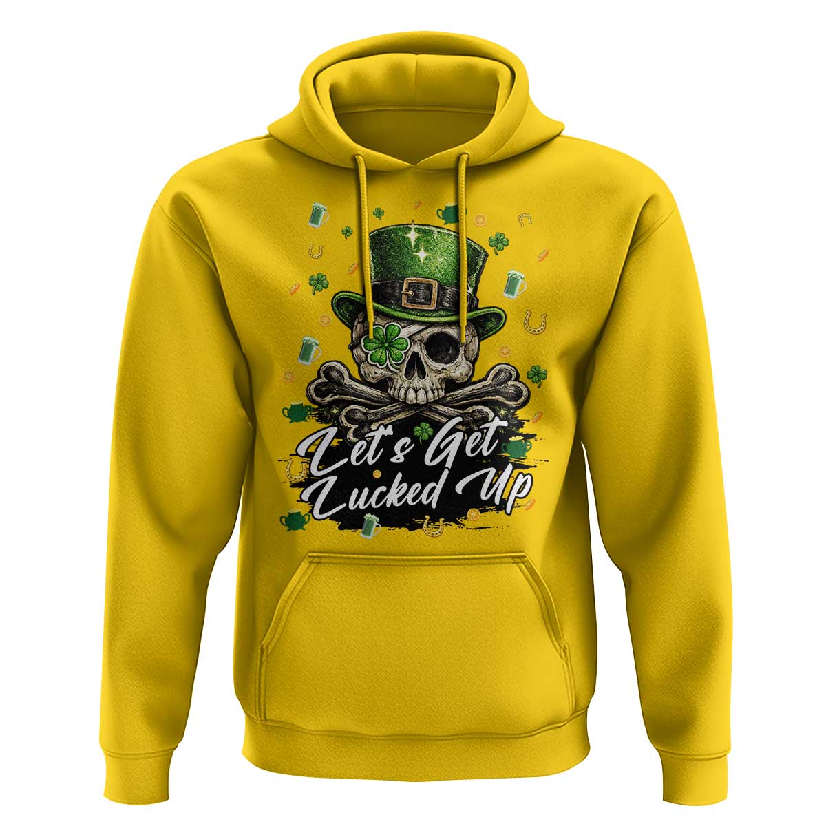 Lets Get Lucked Up Hoodie Lucky Skeleton St Patricks Day