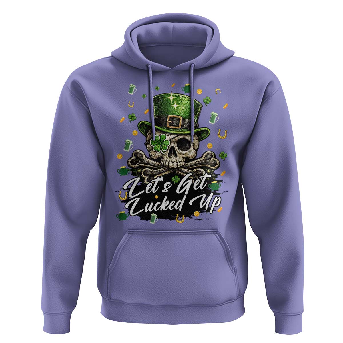 Lets Get Lucked Up Hoodie Lucky Skeleton St Patricks Day