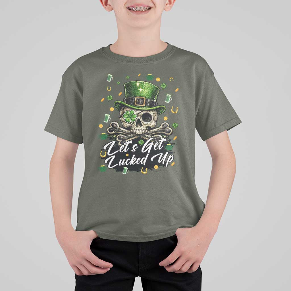 Lets Get Lucked Up T Shirt For Kid Lucky Skeleton St Patricks Day