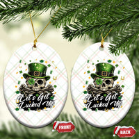 Lets Get Lucked Up Ceramic Ornament Lucky Skeleton St Patricks Day