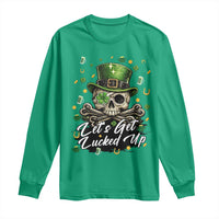 Lets Get Lucked Up Long Sleeve Shirt Lucky Skeleton St Patricks Day