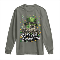 Lets Get Lucked Up Long Sleeve Shirt Lucky Skeleton St Patricks Day