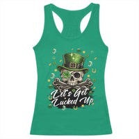 Lets Get Lucked Up Racerback Tank Top Lucky Skeleton St Patricks Day
